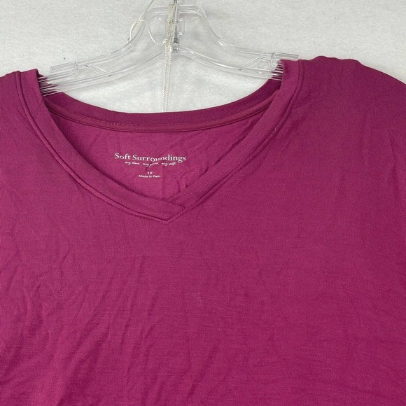 Soft Surroundings Womens Plus Size 1X Layered Purple Stretch Longline Tunic Top - Picture 11 of 11